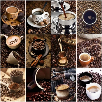 

HUACAN Coloring By Number Coffee Oil Painting Art Gift DIY Pictures By Number Cup Kits Home Decoration