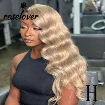 

Roselover 13*6 Lace Front Human Hair Wigs Honey Blonde Body Wave Wigs Pre Plucked Wigs for Woman Remy Brazilian Human Hair Wigs