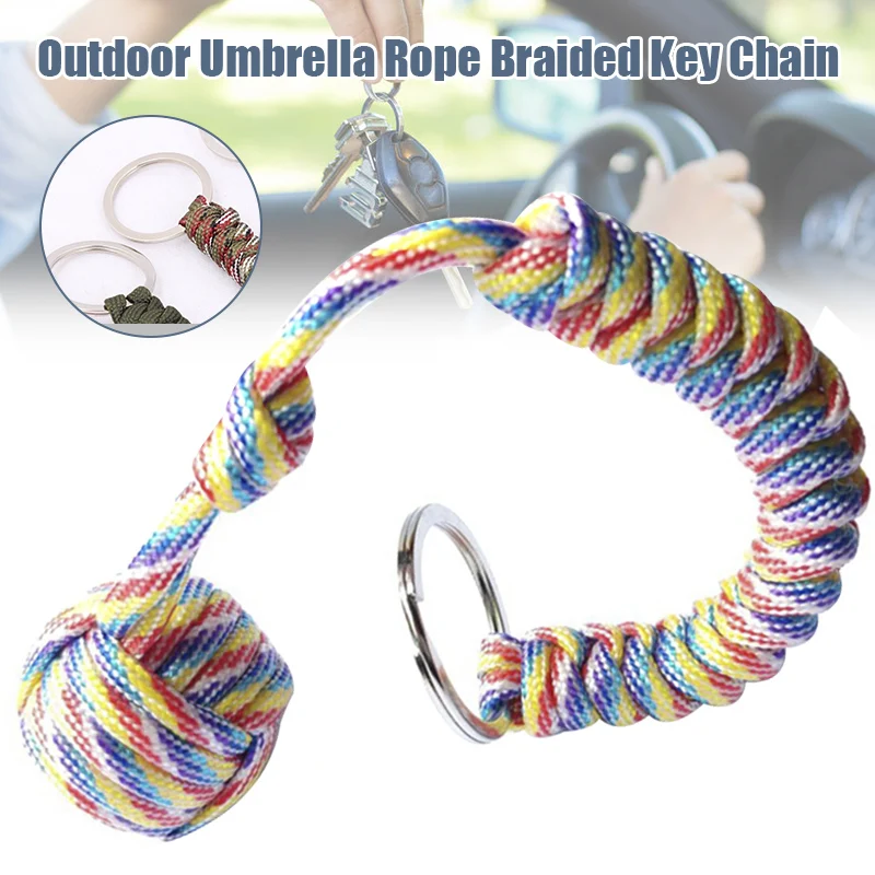 Outdoor Umbrella Rope Keychain with Built in Steel Ball Self Defense