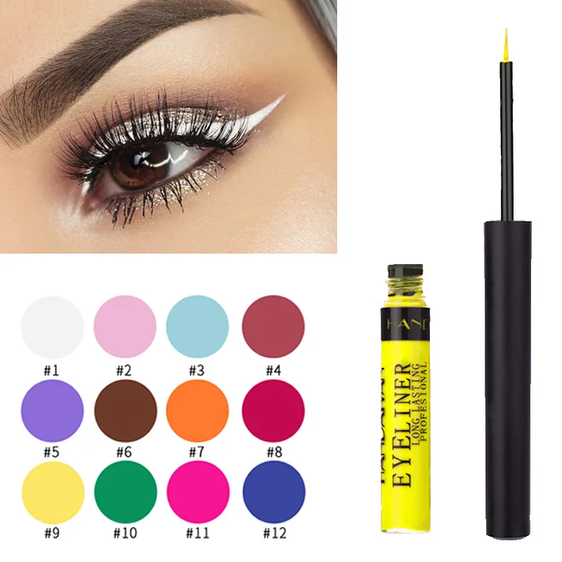 

HANDAIYAN Colorful Liquid Eyeliner Matte Tint Quikly Dry Waterproof Liquid Eye Liner Brown Color for Women Girls Makeup TSLM2