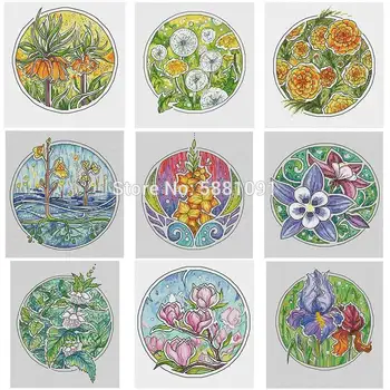 

Pie chart 2 patterns Counted Cross Stitch 11CT 14CT 18CT DIY wholesale Chinese Cross Stitch Kits Embroidery Needlework Sets