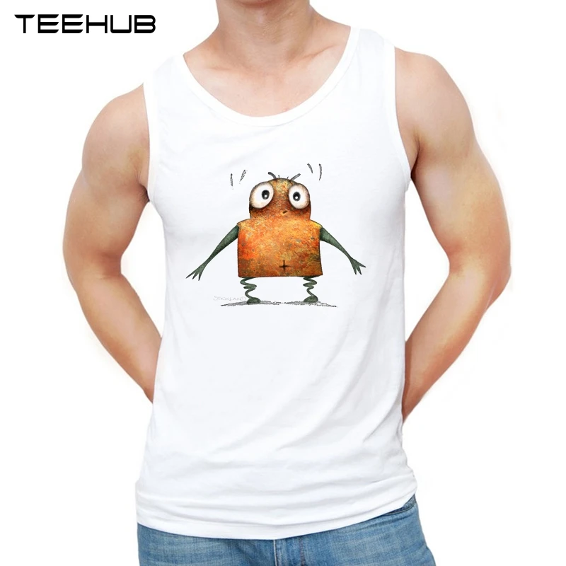 1942 Teehub модные милые маленькие Undroid Робот Дизайн мужские майки смешной o-образным вырезом Повседневный жилет без рукавов Мужская футболка - Цвет: 1942