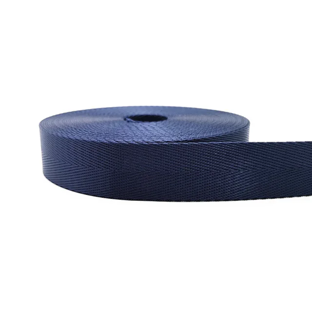 5Yards 20-50mm Quality Strap Nylon Webbing Herringbone Pattern Knapsack Strapping DIY Sewing Bag Belt Accessories Seat belts navy blue 38mm