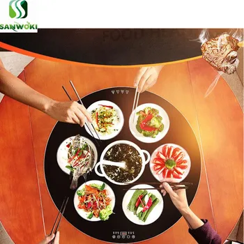 

1000mm diameter Multi-function Round rotatable warm plate food warming board soup warmer machine vegetables insulation table