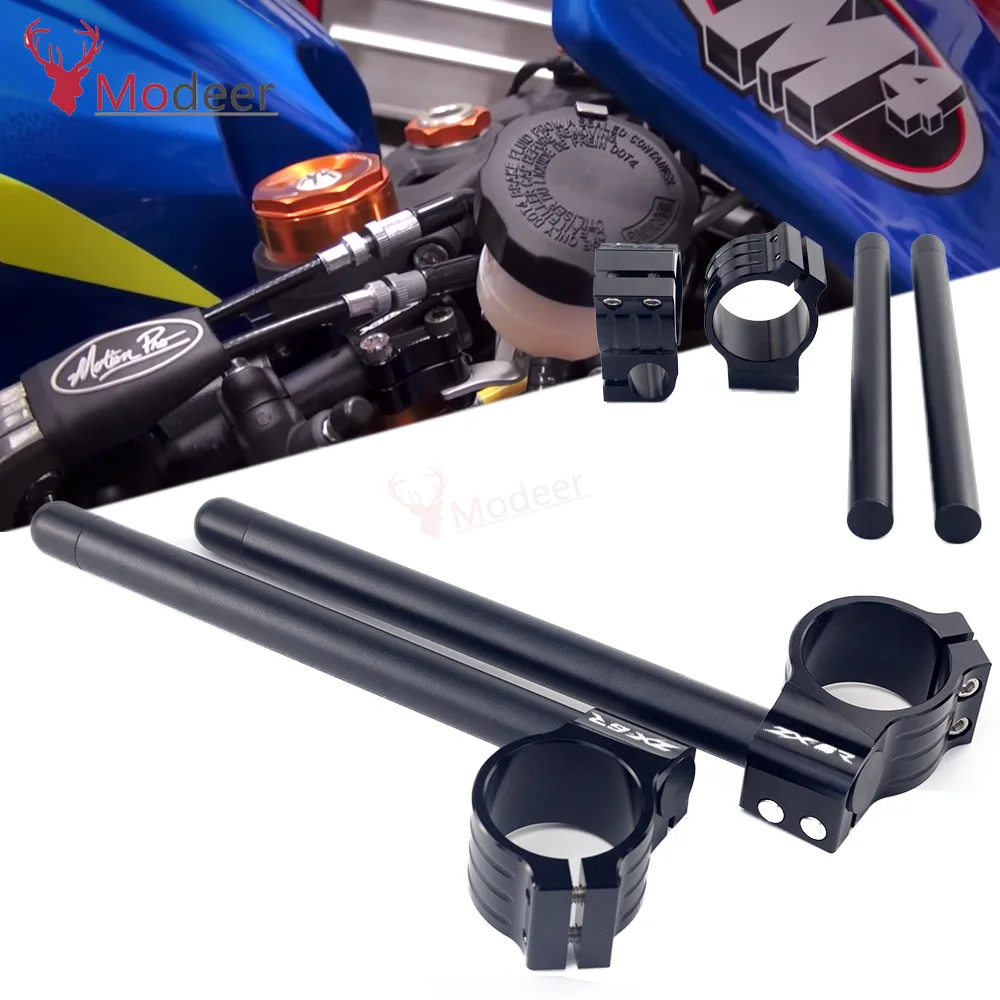 For KAWASAKI ZX6R Motorcycle Handlebar Racing Adjustable CNC 41/46/50/51 mm Clip On Ons Fork Handlebars Handle Bar Cafe Racer | Автомобили