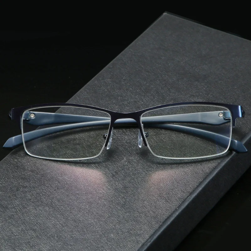 Металлический корпус с плоскими стеклами и половинной рамкой готовой близорукость очки Для женщин Для мужчин близорукие студент диоптрий-1,0-1,5-2,0-2,5-3,0-3,5-4,0-4,5-5,0-6,0