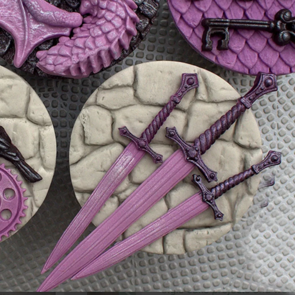 Yueyue Sugarcraft Крест Меч силиконовая форма для украшения торта инструменты confeitaria Силиконовые Формочки помадка форма для торта выпечки