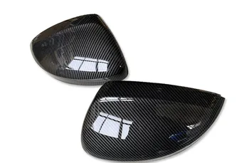 

ABS BLACK Side Door Mirror Rearview Cover Trim For Tiguan Allspace TIGUAG L MK7 2017 2018 CARBON FIBER PATTERN MIRROR COVER