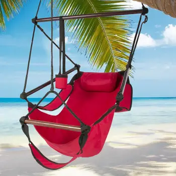 

Hanging Chair Hammock Well-equipped S-shaped Hook High Strength Assembled Hanging Seat Cacolet Red US Warehosue Fast Shipping