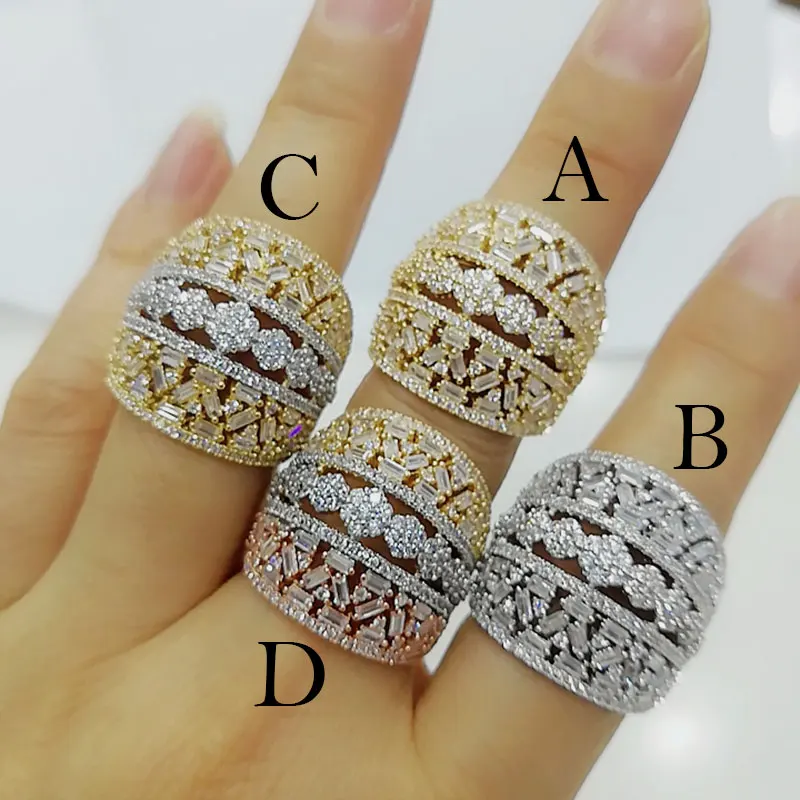 GODKI роскошные кольца с огранкой Bagutte с циркониевыми камнями, женские вечерние ювелирные изделия высокого качества