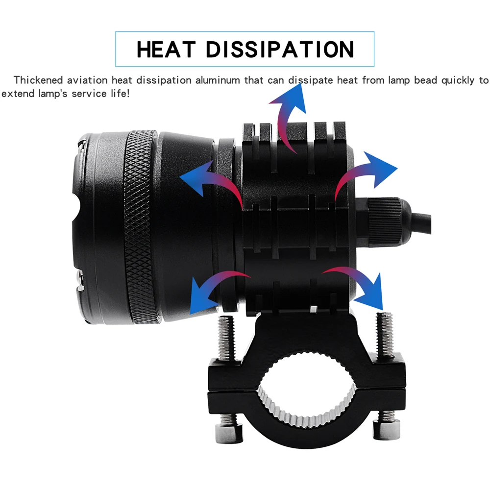 Мотоциклетный головной светильник s водонепроницаемый шесть ламп из алюминиевого сплава 5500LM Светодиодный точечный светильник для мотоцикла противотуманная фара вращение на 360