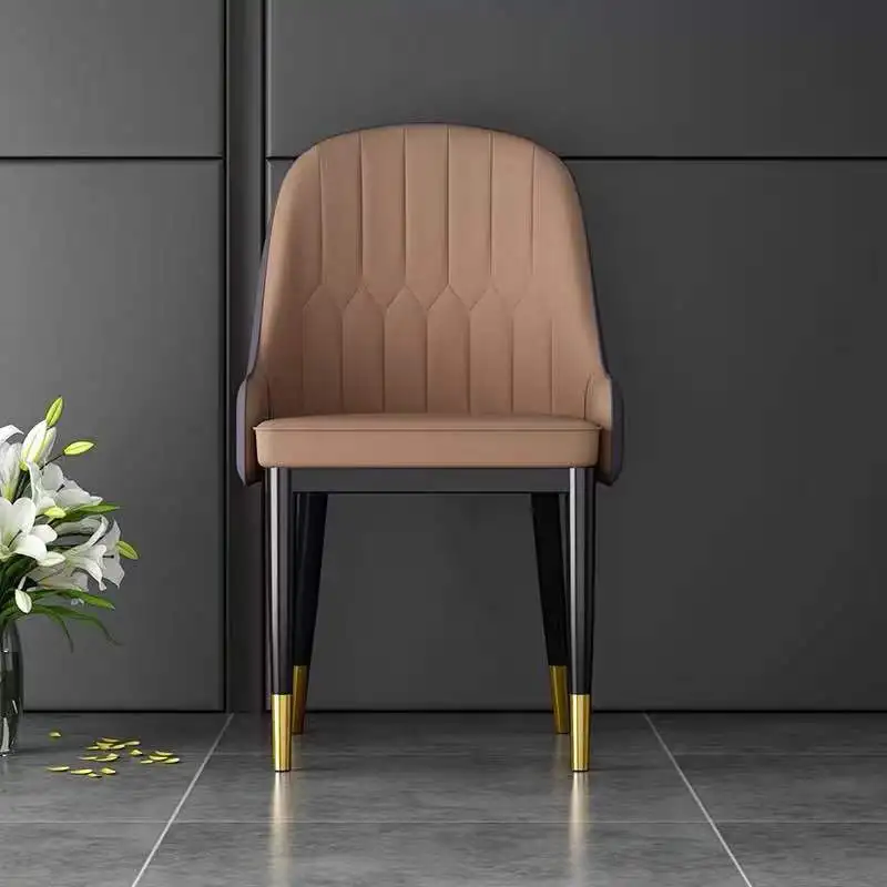 Nordic Light Luxury Dining Chair Home Leisure Chair Simple Restaurant Hotel Stool European Iron Art Back