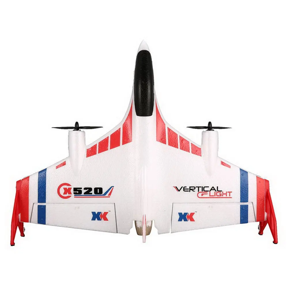 XK X520 RC 6CH 3D/6G RC Airplane VTOL Vertical Takeoff Land Delta Wing RC Drone Fixed Wing Plane Toy with Mode Switch LED Light