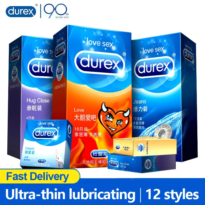 Durex Condoms Sensation Value Ultra Thin Penis Sleeve Natural Latex Lubricated Condom Sex Toys for Couples Intimate Goods 1