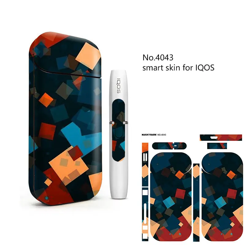 Волшебная Акула, пузырьковый цветок, чехол, пленка, наклейка для IQOS 2,4 Plus, для IQOS 2,4 p, чехол, крышка для электронной сигареты 4036-4045 - Цвет: 4043
