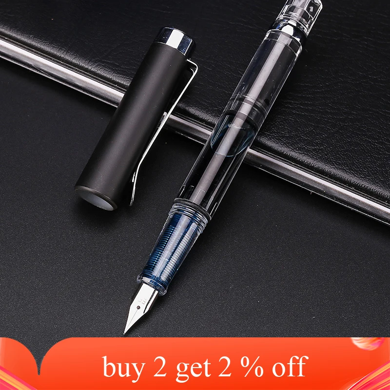 Penbbs 494 прозрачный поршневой авторучка чистые чернила Подарочная F Перо коробка