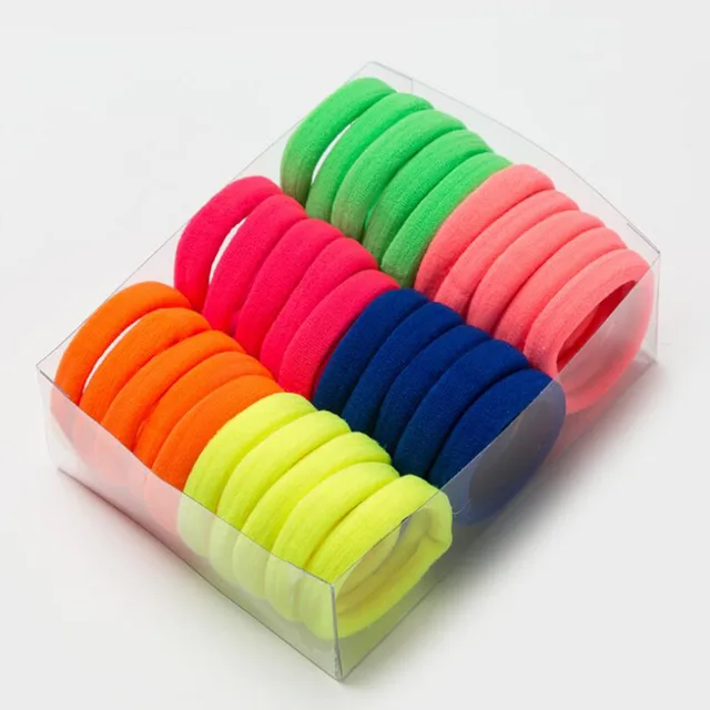 30PCS Women Girls 4CM Colorful Polyester Elastic Hair Bands Ponytail Holder Rubber Bands Scrunchie Headband Hair Accessories 4  