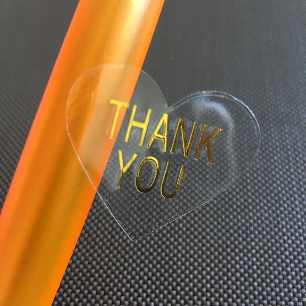 500pcs gold stamping Clear Transparent Wedding Engagement Invitation Envelope Seals Sticker Packing - 4000569787784