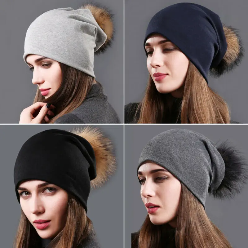 womens ski bobble hats
