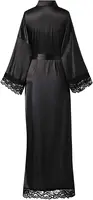 2019 New Silk Satin Lace Robes Bridesmaid Bride Robes Wedding Long Robe Bathrobe Womens Robe Lingerie Robe - Image 4