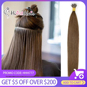 

HiArt 0.8g/s Nano Rings Hair Extensions In Human Remy Hair 2020 Micro Ring Double Drawn Nano Hair Extensions Straight 18"-26"