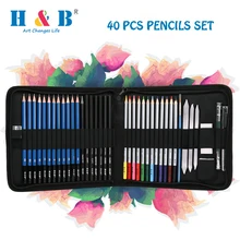 40 шт./компл. Профессиональный рисунок набор акварельных карандашей эскизы карандаши художественные принадлежности эскиз живопись инструменты для школы художника