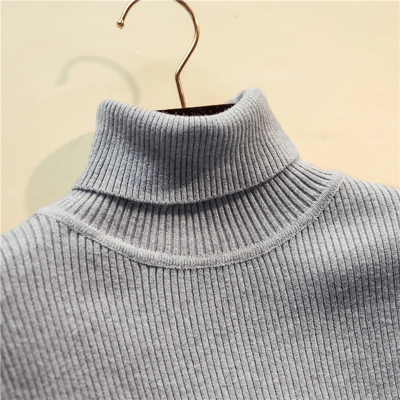 Женский свитер с высоким воротом, Осень-зима, пуловер, топы для женщин, повседневный вязаный свитер с длинным рукавом, джемпер, мягкий, теплый, Pull Femme