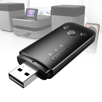 

2 In 1 Wireless Mini Receiver Transmitter Battery Powered Portable Bluetooth Adapter Built-in Mic 3.5mm Jack Stereo USB AUX FM