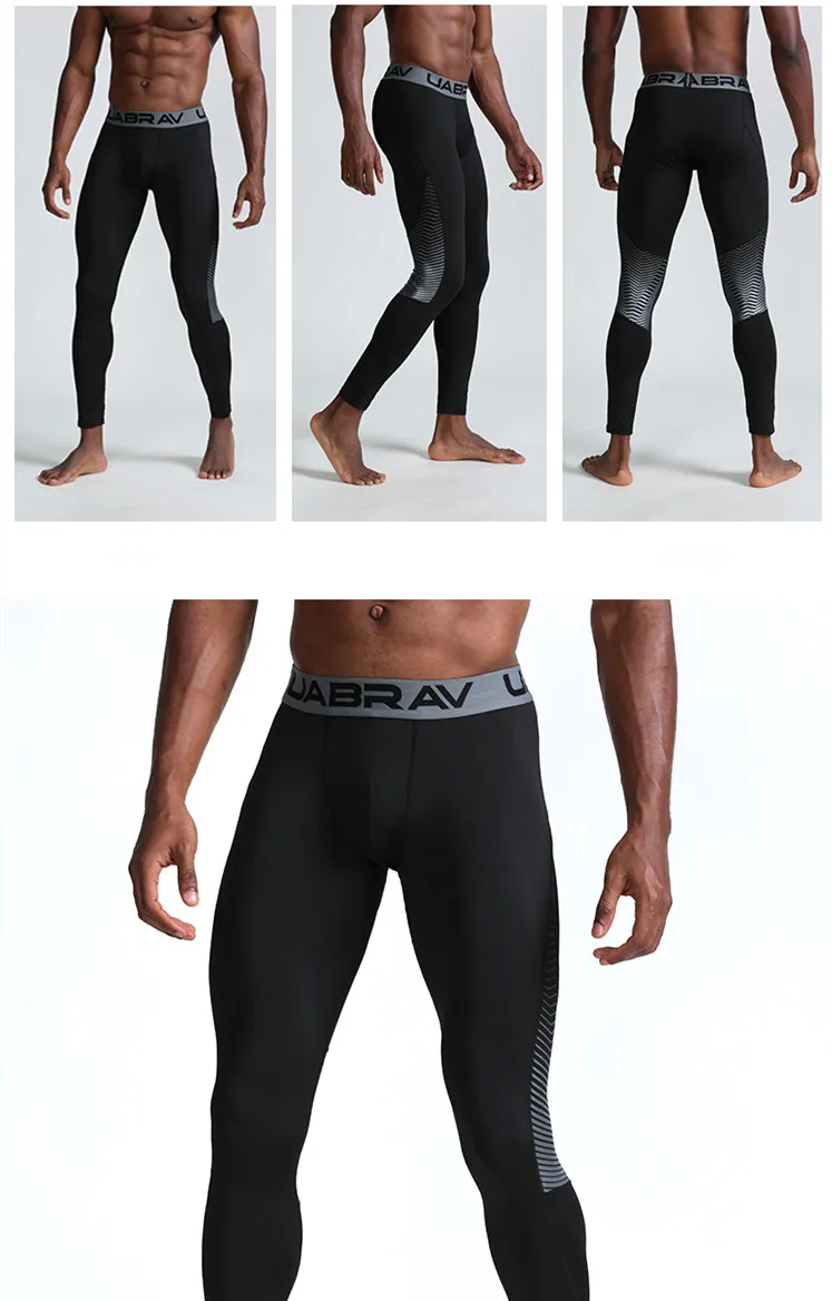 Мужские спортивные тренировочные колготки, штаны для спортзала, мужские компрессионные мягкие беговые штаны для бега, фитнеса, Леггинсы для йоги, полосатые штаны