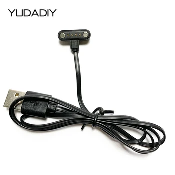 

Universal T-shape Smart watch Smart bracelet magnetic data charging Cable 4-pin 7.62mm USB port emergency chargers cable