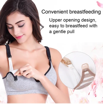 

Gray Maternity Nursing Bras Cotton Pregnant Breastfeeding Pregnancy Women Underwear Breast Feeding Bra
