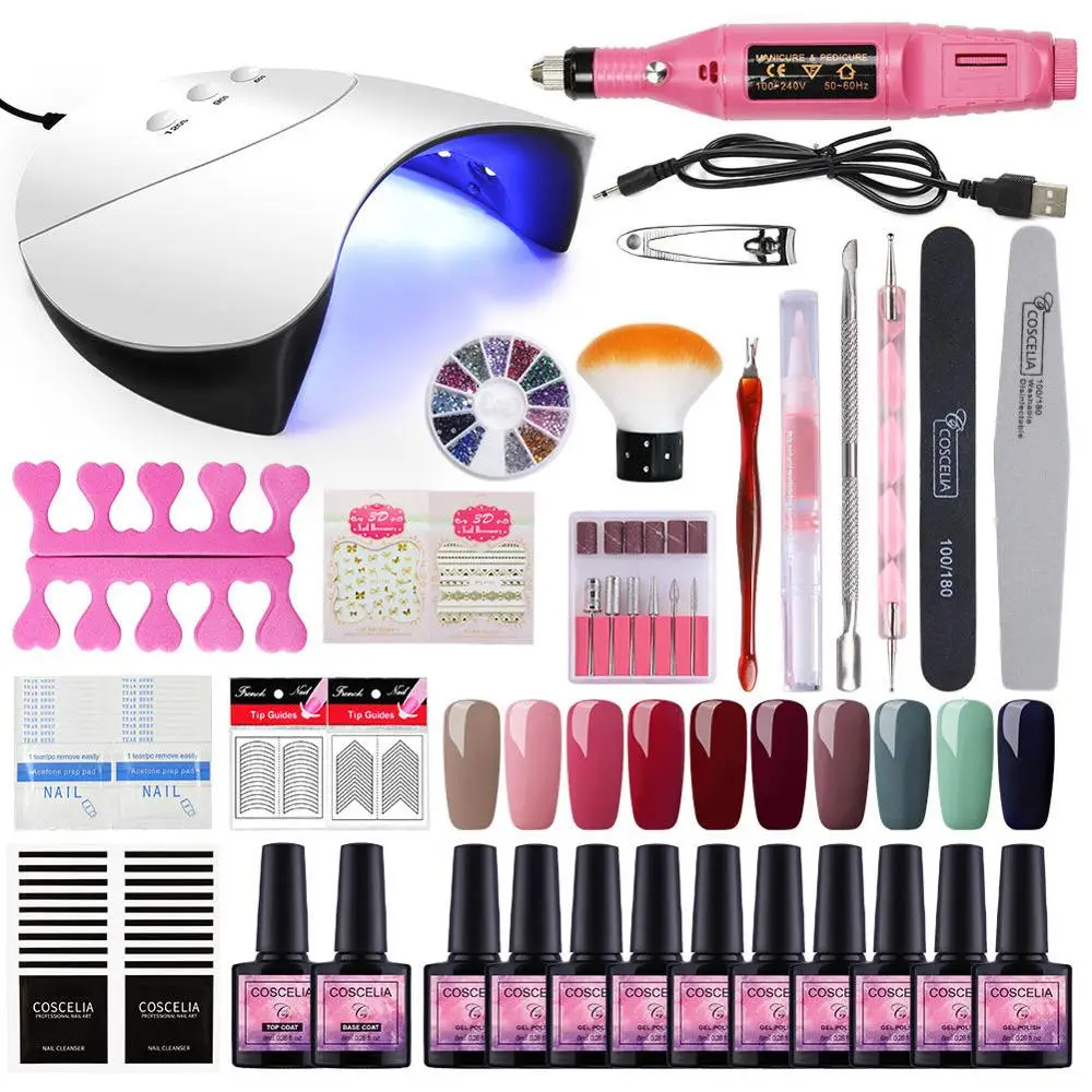 KIT B 04 Manicure Set 36W UV LED Lamp Nail Dryer Nail Set Gel Nail Polish Set For Manicure Drill Machine Nail Kit Gel Varnish Tools Kit - Цвет: KIT B 04