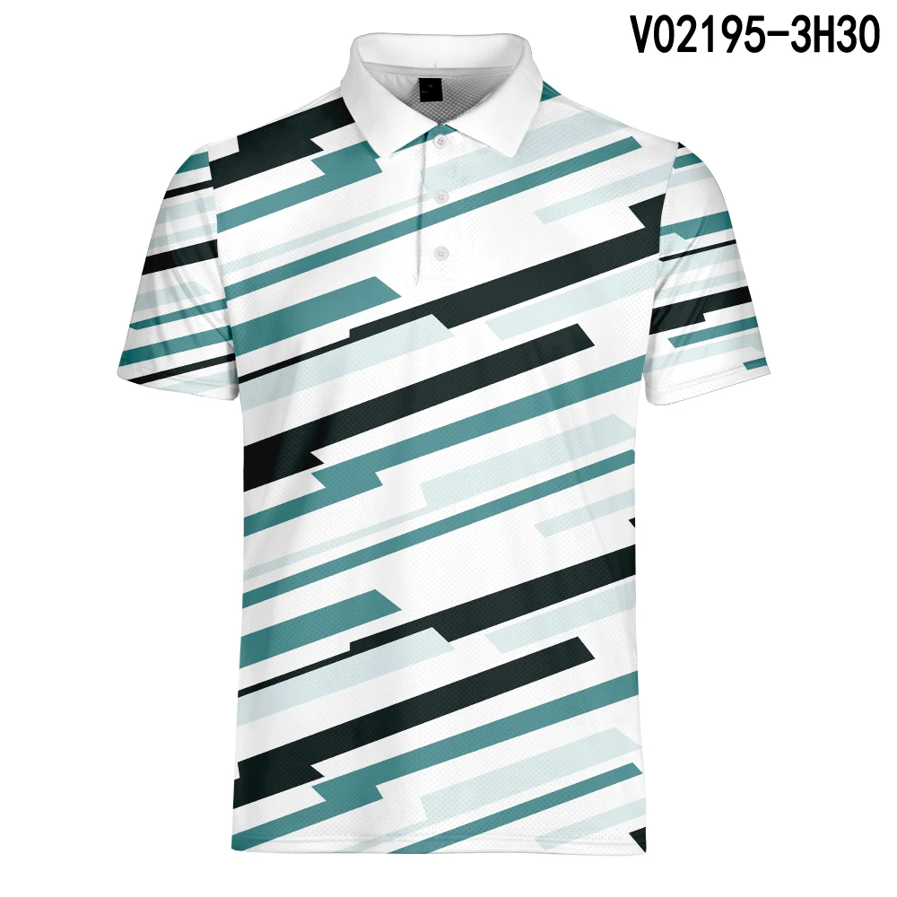 Бренд WAMNI, 3D Свободная полосатая Повседневная рубашка поло в стиле Харадзюку для бодибилдинга, Спортивная быстросохнущая теннисная рубашка, Мужская дышащая белая рубашка - Цвет: V02195