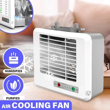 

Porable Mini Air Conditioner Home Air Cooler Bedroom USB Desktop Humidifier Purifier UVC Sterilization Fans w/ Phone Holder