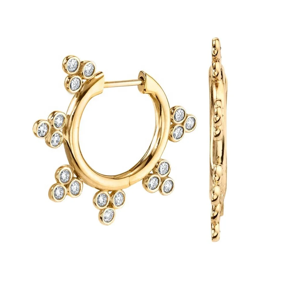 

LOZRUNVE Classic Design s925 Silver Cluster Hoop Earring Fashion Jewellery 2019