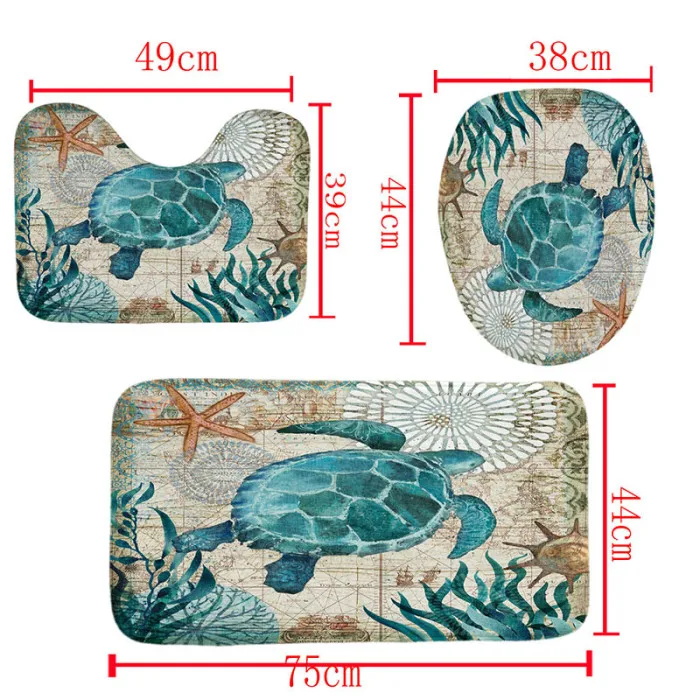 Sea Turtles Bathroom Polyester Shower Curtain Waterproof Bath Curtain Bathroom Accessories TB Sale