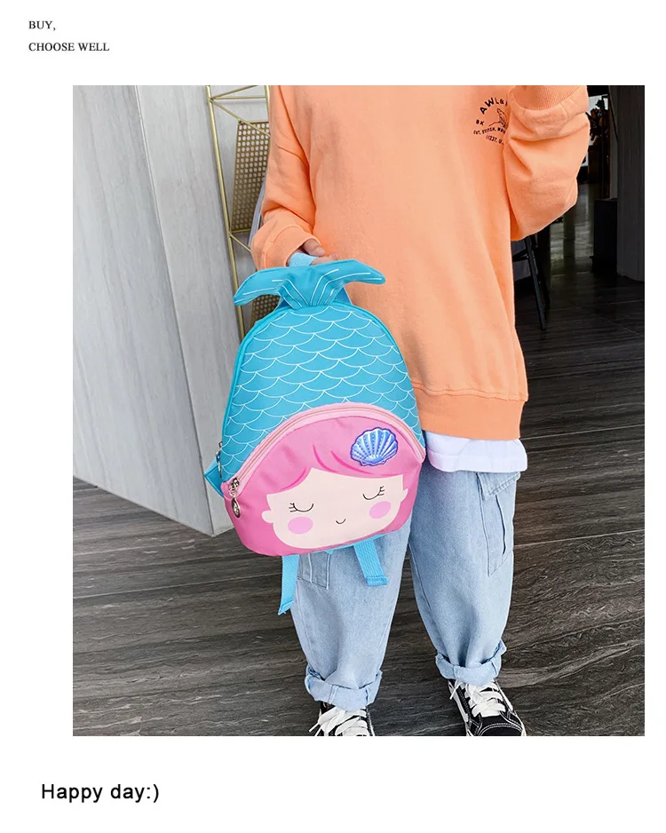 Детский рюкзак 3D Мультфильм Детский сад Школьный рюкзак девочки-русалки школьные сумки девочки рюкзак