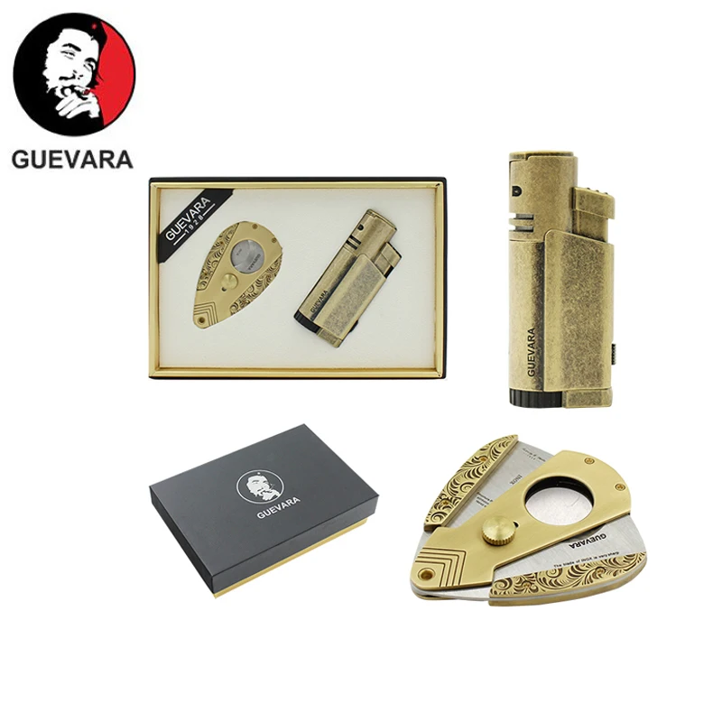 Guevera Cigar Jet зажигалка аксессуары для сигар набор газовых зажигалок острый