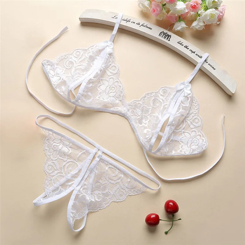 sexy bra panty Femme Sexy Lingerie Set Push Up Bra And Panty Set Lace Underwear Transparent Bra Set Bras For Women Conjunto Lenceria Vintage Bh ethika set