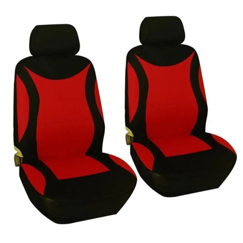 4 шт. чехол для автокресла, полный набор, полиэфирная ткань, универсальные автомобильные чехлы для сидений, защита для сидений, аксессуары для интерьера - Название цвета: Красный