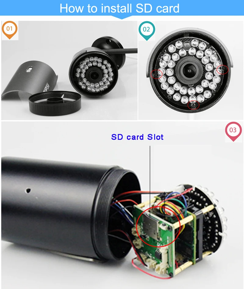 36 шт. Инфракрасные светодиоды водонепроницаемые IP66 черные 5MP/3MP Auido H.265+ 25Fps 128G SD POE ONVIF IP камеры видеонаблюдения