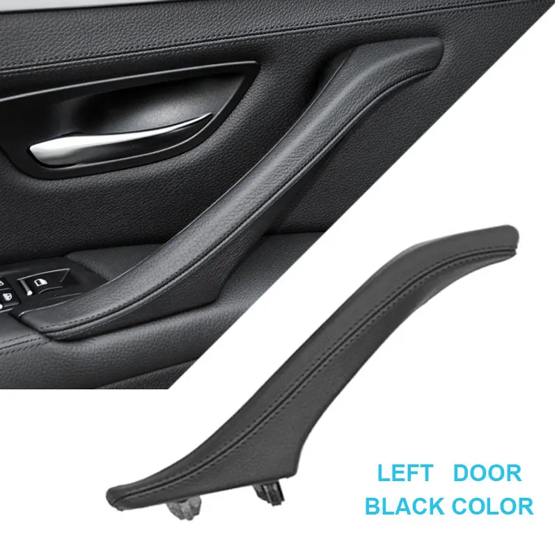 LHD RHD качественная кожаная внутренняя дверная ручка в сборе для BMW 5 серии F10 F11 F18 520i 523i 525i 528i 535i - Цвет: BLACK LEFT
