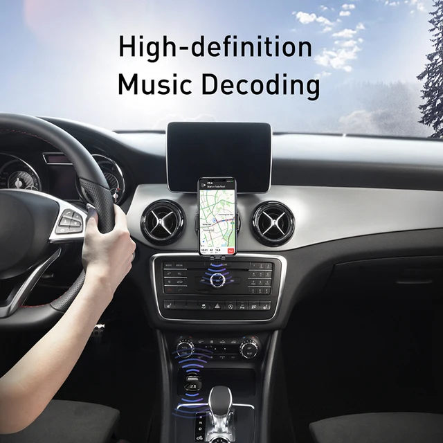 Baseus-transmisor FM para coche, Bluetooth 5,0, Kit de coche inalámbrico manos libres AUX, Cargador USB Dual, modulador de Radio FM automático, reproductor MP3 Baseus-transmisor FM para coche, Bluetooth 5,0, Kit de coche inalámbrico manos libres AUX, Cargador USB Dual, modulador de Radio FM automático, reproductor MP3