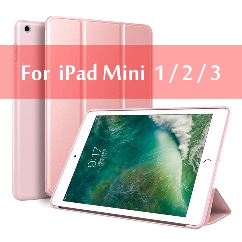Чехол для iPad Mini 4 3 2 1 чехол из искусственной кожи Силиконовый мягкий чехол для iPad Mini 5 чехол Funda - Цвет: Mini 123 Rose Gold