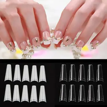 

1000Pcs Flat End French False Nail Art Tips Fingernail Natural Color Clear Fake Nails DIY Manicure Sticker Art Acrylic Tools