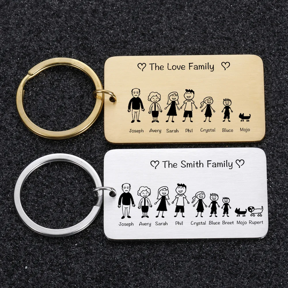 Keychain Keyring-Bag Smith Family Love Charm Engraved Present Parents Gift Cute The