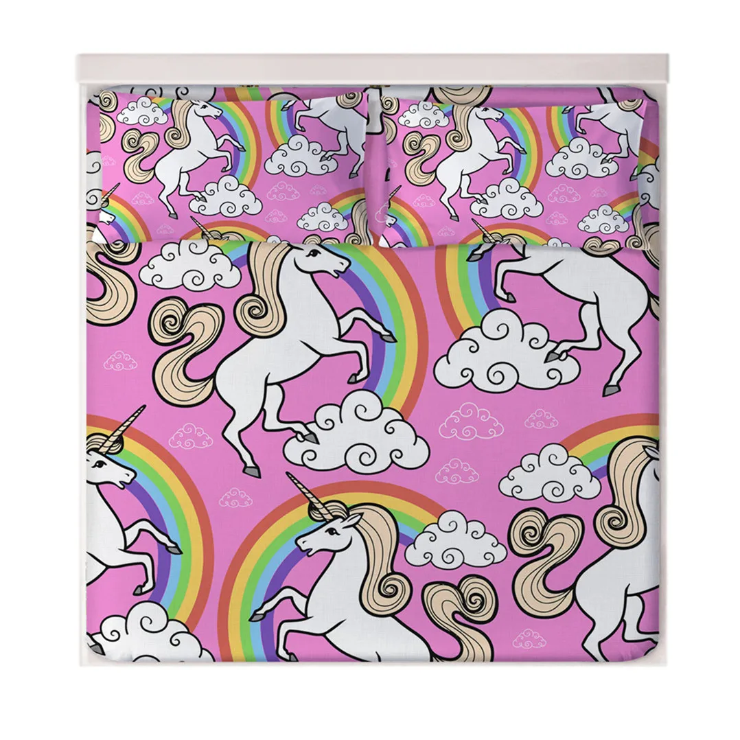 Flowers Unicorn Fitted Sheets