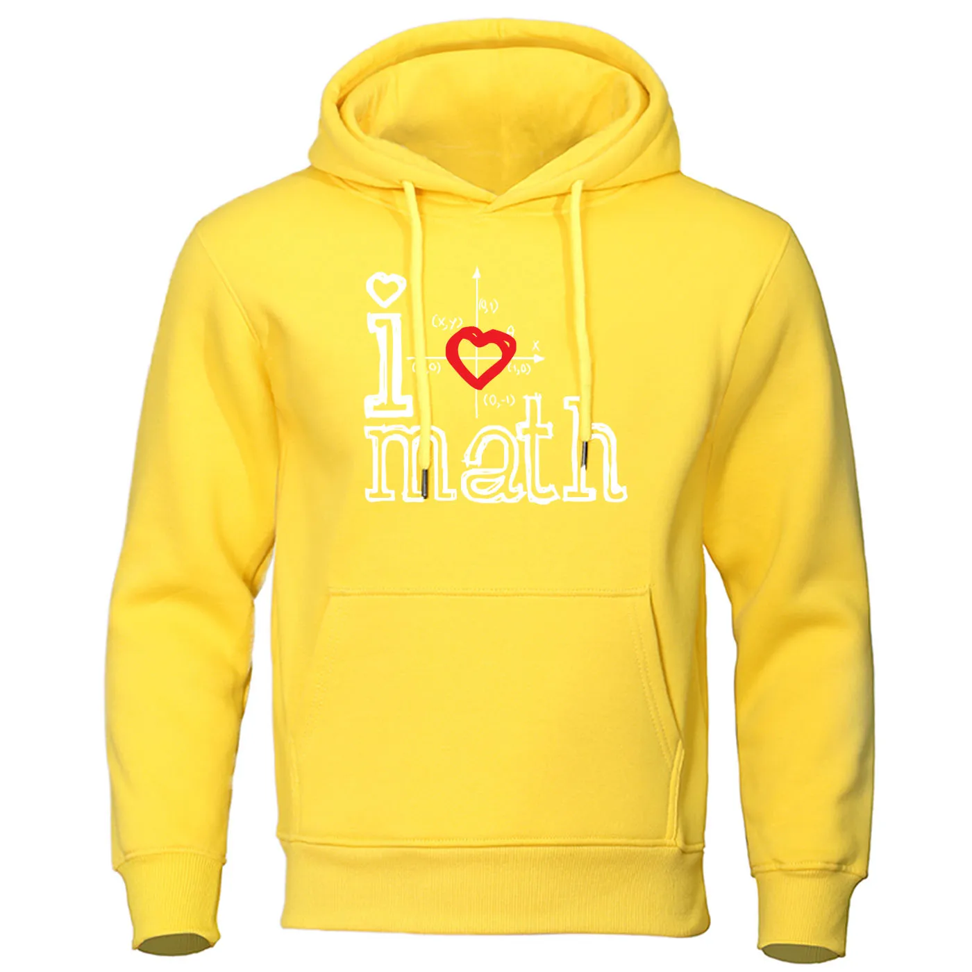 Толстовка с надписью I Love Math, свободная брендовая одежда, креативные математические толстовки с капюшоном, пуловер с принтом логотипа, осенняя теплая толстовка, Мужская Уличная одежда - Цвет: yellow 6-5
