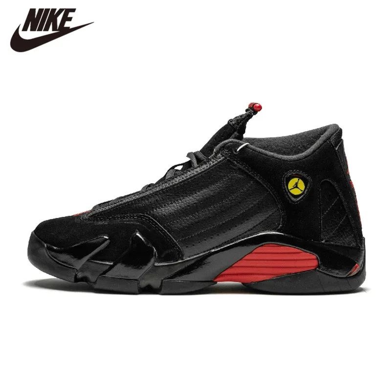 

Air Jordan 14 Retro BG aj14 Men's Basketball Shoes Black Grey