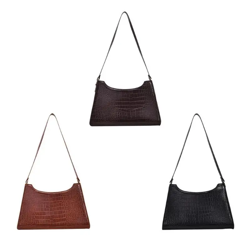 Женская сумка, Ретро стиль, Аллигатор, субакиллярная сумка, винтажная маленькая треугольная квадратная сумка, кожаная Ретро сумка на плечо, одноцветная сумка